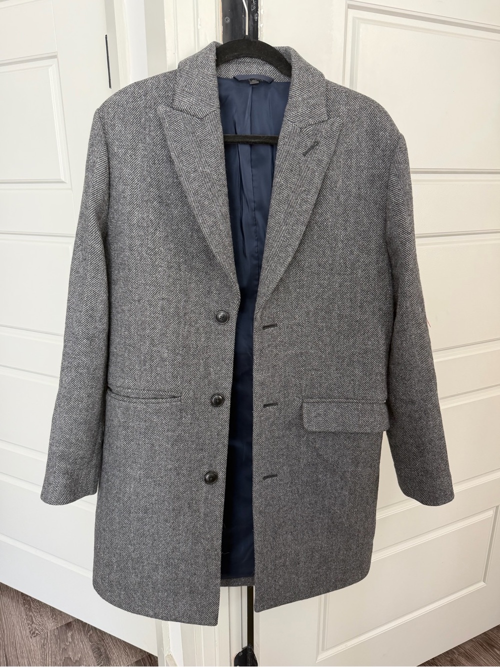 Bonobos The Italian Wool Topcoat in Grey Herringbone